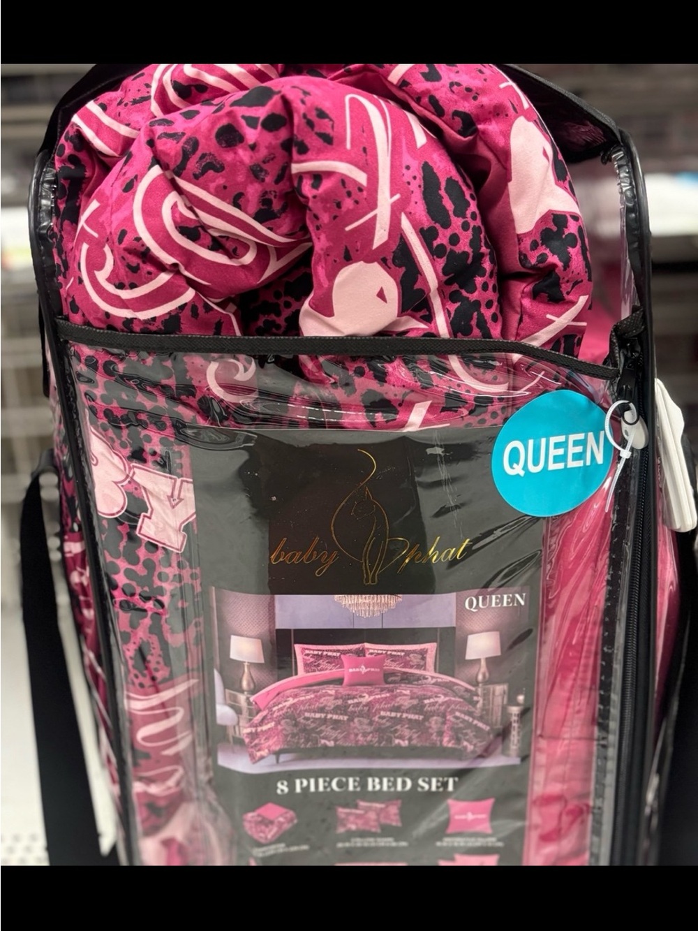 Baby Phat Hot Pink Logo 8-Piece Comforter Set - Picture 4 of 8